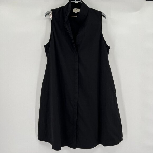 Tuckernuck Women's Black Sleeveless Stretch Charlie Shirt Dress sz XS NEW Mini - Picture 2 of 5